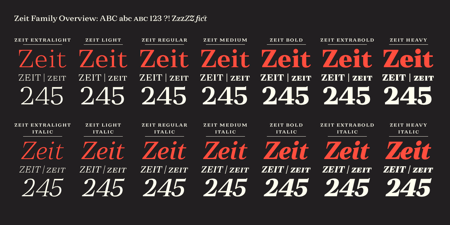 Пример шрифта Zeit Medium